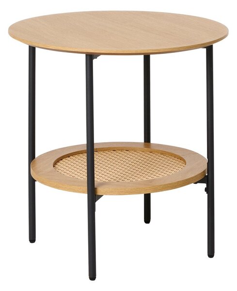 Кръгла странична масичка от декор от дъб ø 50 cm Pensacola – Unique Furniture