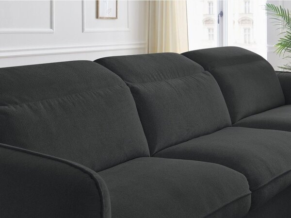 Черен ъглов диван Achille – Bobochic Paris