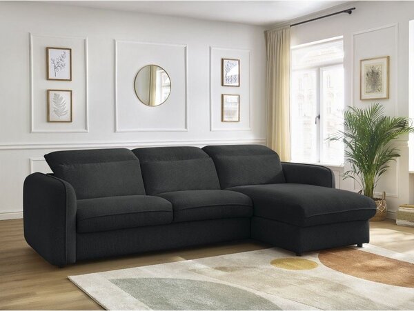 Черен ъглов диван Achille – Bobochic Paris