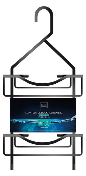 Матово черно висящ алуминиев рафт за баня Filaire Aluminium – douceur d'intérieur