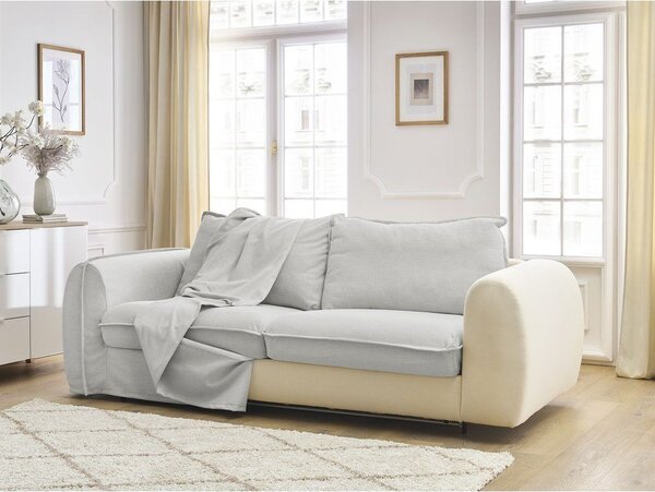 Светлосив диван за ежедневно спане/сгъваем 216 cm Archimede – Bobochic Paris