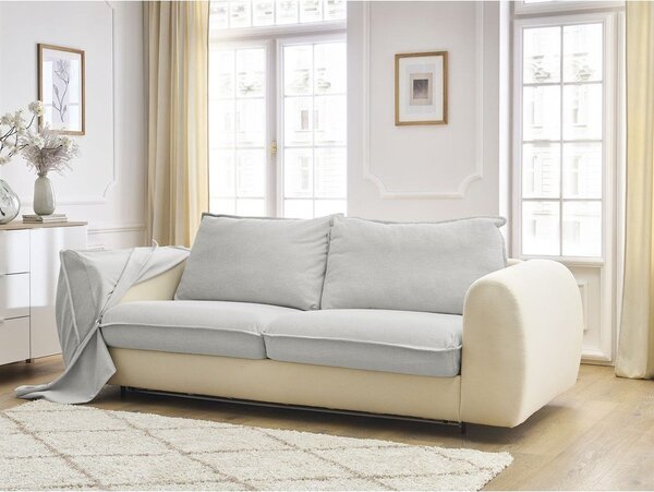 Светлосив диван за ежедневно спане/сгъваем 216 cm Archimede – Bobochic Paris