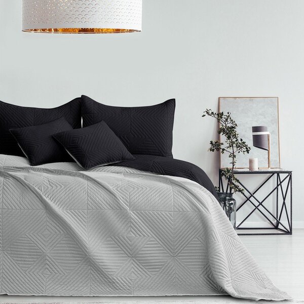Черно/светлосиво капитонирано покривало за легло от микрофибър 220x240 cm Softa – Restilo