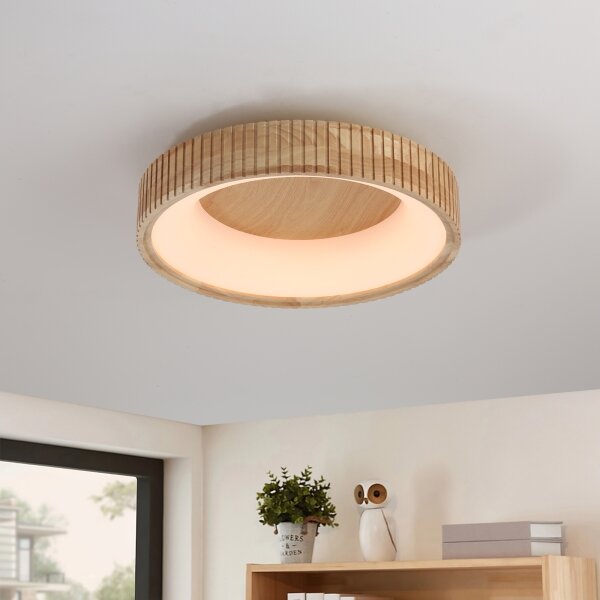 Brilagi - LED таванно осветително тяло FALCON WOOD MODERN LED/30W/230V пр. 45 см дърво
