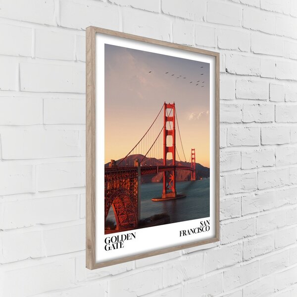 Печатна картина с включена рамка 50x70 cm Golden Gate – Styler