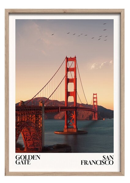Печатна картина с включена рамка 50x70 cm Golden Gate – Styler