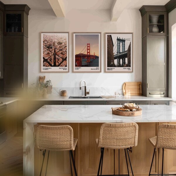 Печатна картина с включена рамка 50x70 cm Golden Gate – Styler