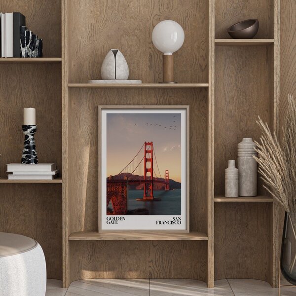 Печатна картина с включена рамка 50x70 cm Golden Gate – Styler