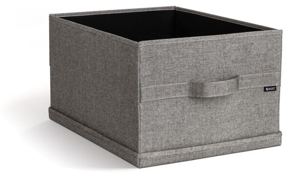 Сива текстилна кутия за съхранение с капак 36x46x25 cm Soft Storage Large – Bigso