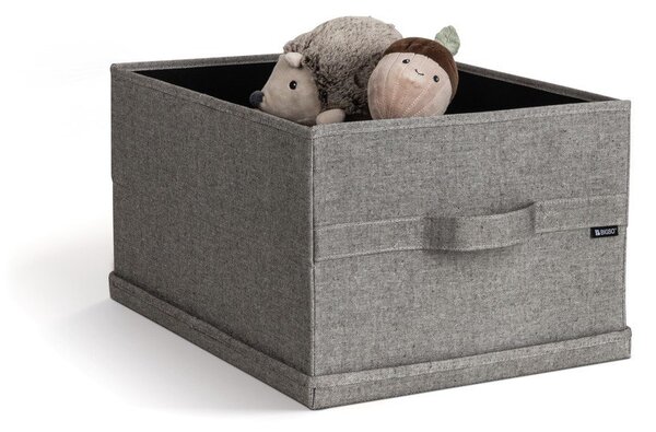 Сива текстилна кутия за съхранение с капак 36x46x25 cm Soft Storage Large – Bigso