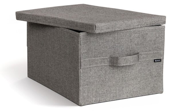 Сива текстилна кутия за съхранение с капак 36x46x25 cm Soft Storage Large – Bigso