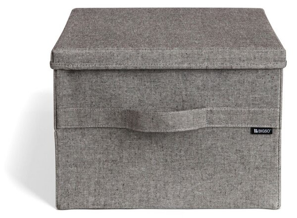 Сива текстилна кутия за съхранение с капак 36x46x25 cm Soft Storage Large – Bigso