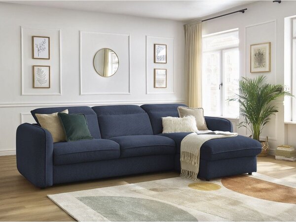Тъмносин ъглов диван Achille – Bobochic Paris