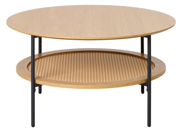 Кръгла масичка за кафе от декор от дъб в естествен цвят ø 80 cm Pensacola – Unique Furniture