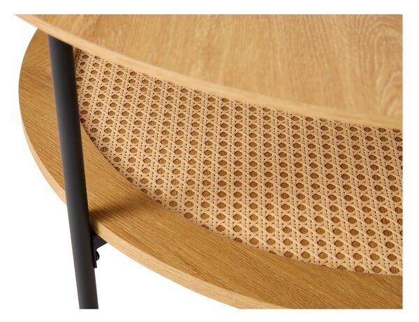 Кръгла масичка за кафе от декор от дъб в естествен цвят ø 80 cm Pensacola – Unique Furniture