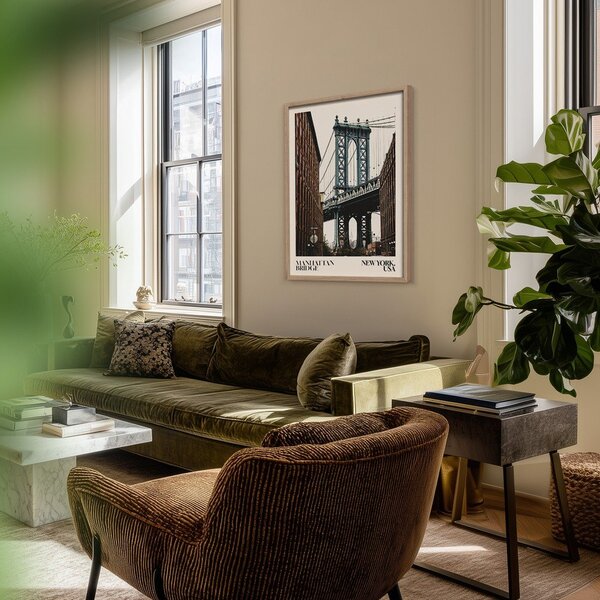 Печатна картина с включена рамка 50x70 cm NY Bridge – Styler