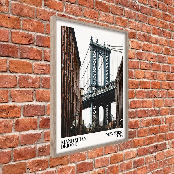 Печатна картина с включена рамка 50x70 cm NY Bridge – Styler