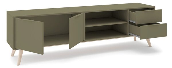 Зелена матова маса за телевизор 180x53x40 cm Campus – Marckeric