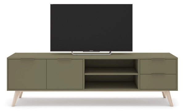 Зелена матова маса за телевизор 180x53x40 cm Campus – Marckeric