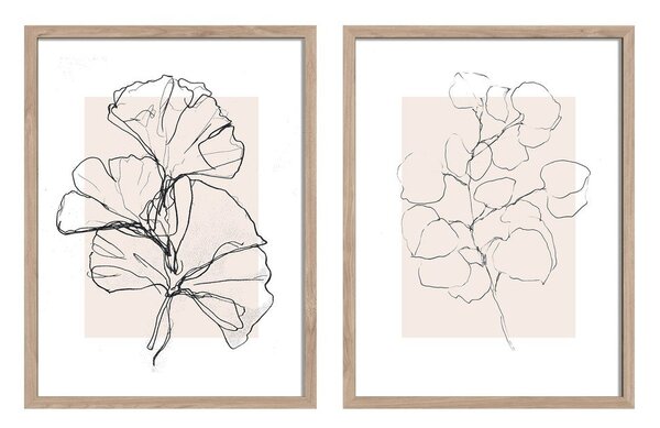 Печатни картини в комплект 2 бр. с включена рамка 30x40 cm Floral Set – Styler