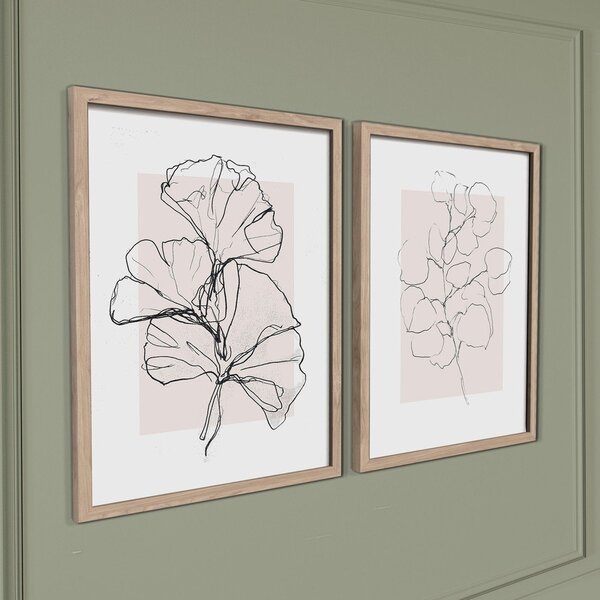 Печатни картини в комплект 2 бр. с включена рамка 30x40 cm Floral Set – Styler