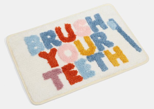 Sinsay - Постелка за баня с надпис BRUSH YOUR TEETH - многоцветен