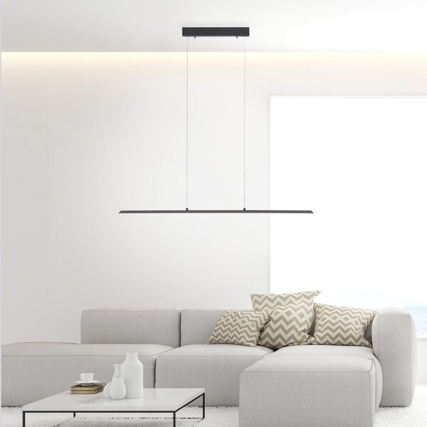 PURE LED висящо осветление Lite, антрацит, 100 cm, CCT, с възможност за, Затъмняване, Черен, Дневна/трапезария, Алуминий, Модерен