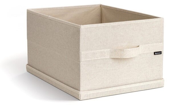Бежова текстилна кутия за съхранение с капак 36x46x25 cm Soft Storage Large – Bigso