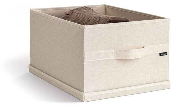 Бежова текстилна кутия за съхранение с капак 36x46x25 cm Soft Storage Large – Bigso