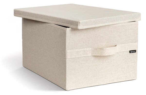 Бежова текстилна кутия за съхранение с капак 36x46x25 cm Soft Storage Large – Bigso