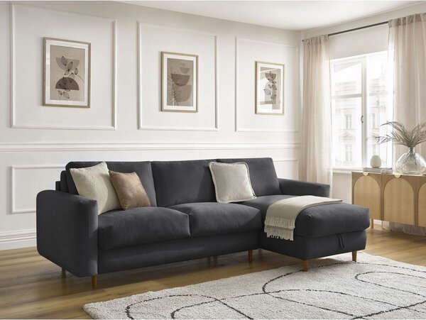 Черен ъглов диван Nouveau Cocoone – Bobochic Paris