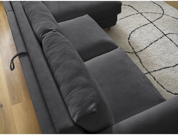 Черен ъглов диван Nouveau Cocoone – Bobochic Paris