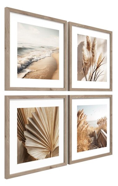 Печатни картини в комплект 4 бр. с включена рамка 30x30 cm Boho Dreams – Styler
