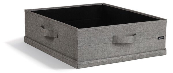 Сива текстилна кутия за съхранение с капак 46x56x16 cm Soft Storage Low – Bigso