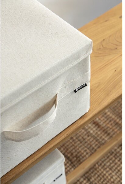 Бежова текстилна кутия за съхранение с капак 31x41x22 cm Soft Storage Medium – Bigso