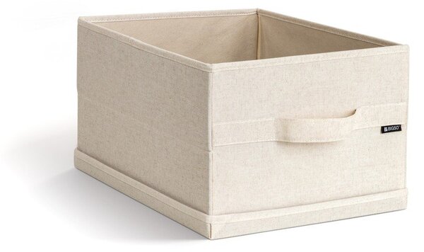 Бежова текстилна кутия за съхранение с капак 31x41x22 cm Soft Storage Medium – Bigso
