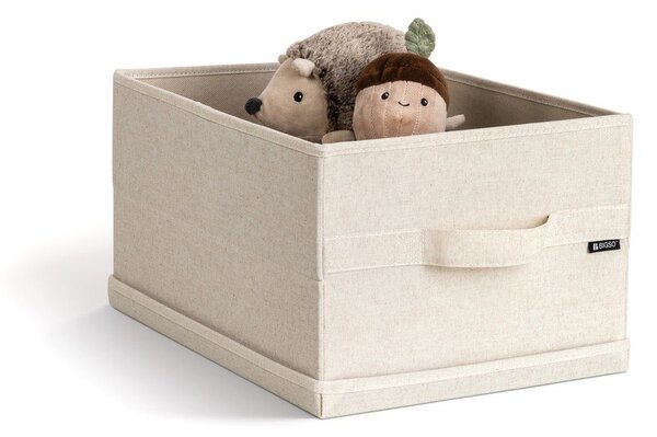 Бежова текстилна кутия за съхранение с капак 31x41x22 cm Soft Storage Medium – Bigso