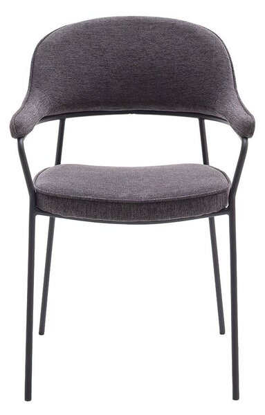 Тъмносив трапезен стол с подлакътници Kindersley – Unique Furniture