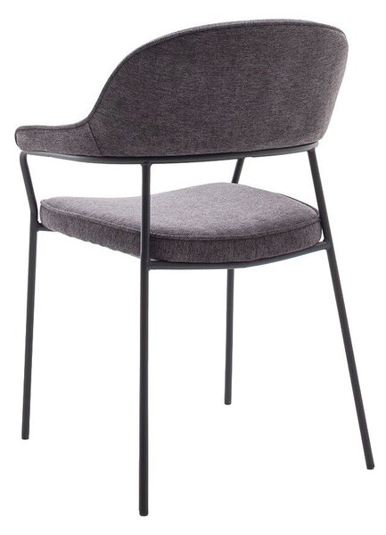 Тъмносив трапезен стол с подлакътници Kindersley – Unique Furniture