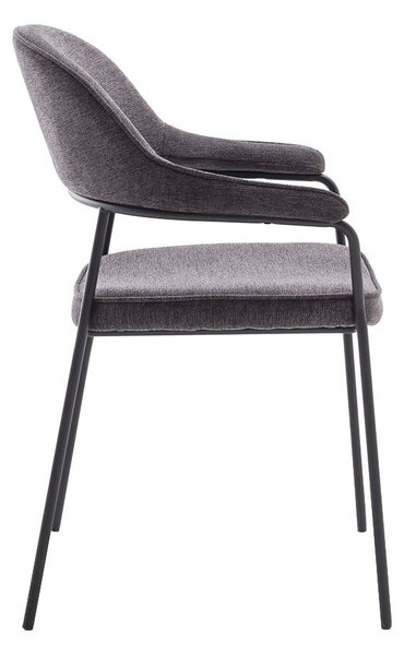 Тъмносив трапезен стол с подлакътници Kindersley – Unique Furniture