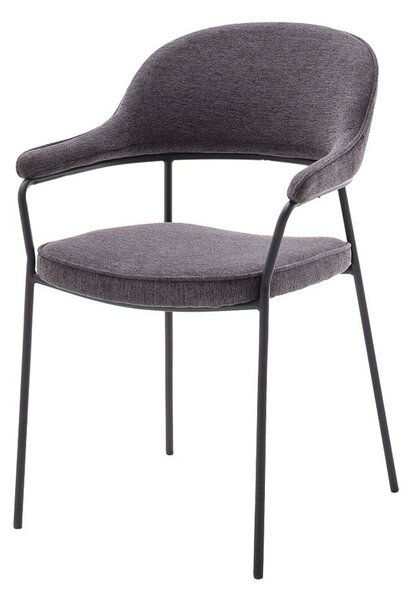 Тъмносив трапезен стол с подлакътници Kindersley – Unique Furniture
