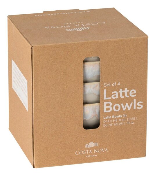 Сиви глинени купички в комплект 4 бр. 550 ml Latte – Costa Nova