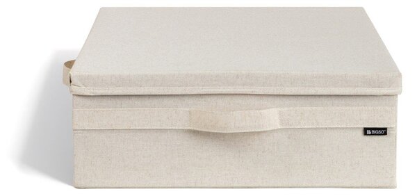 Бежова текстилна кутия за съхранение с капак 46x56x16 cm Soft Storage Low – Bigso