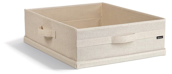 Бежова текстилна кутия за съхранение с капак 46x56x16 cm Soft Storage Low – Bigso