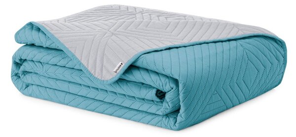 Синьо /светлосиво капитонирано покривало за легло от микрофибър 220x240 cm Softa – Restilo