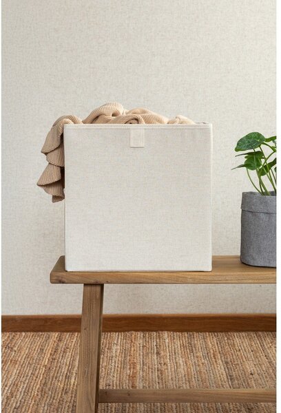 Бежова текстилна кутия за съхранение 32x31,5x31,5 cm Soft Storage Cube – Bigso