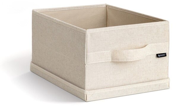Бежова текстилна кутия за съхранение с капак 27x36x19 cm Soft Storage Small – Bigso