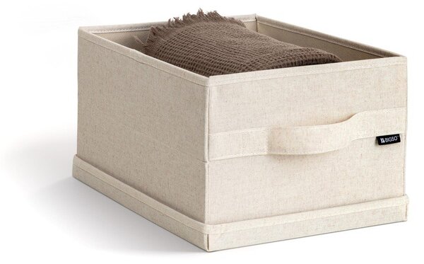 Бежова текстилна кутия за съхранение с капак 27x36x19 cm Soft Storage Small – Bigso
