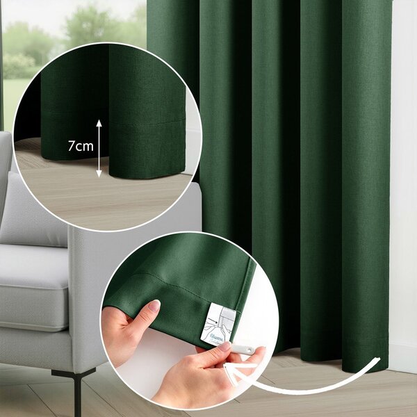Тъмнозелено dimout перде 200x250 cm Calisto – Filumi
