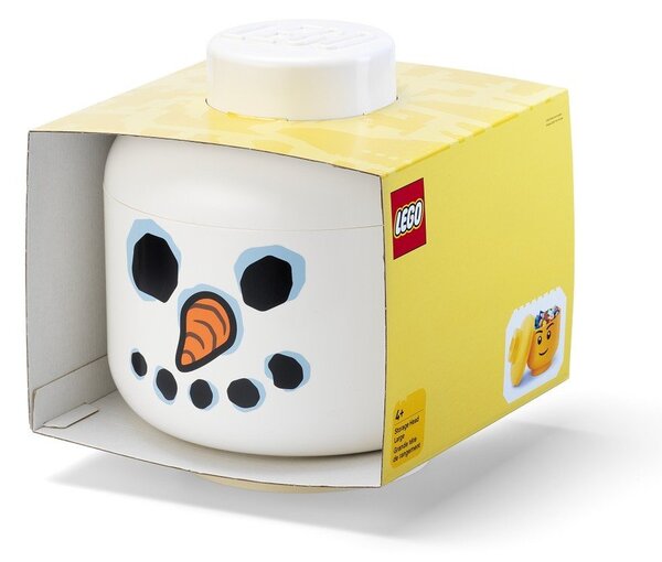 Бяла пластмасова детска кутия за съхранение ø 24x27 cm Head Snowman L – LEGO®